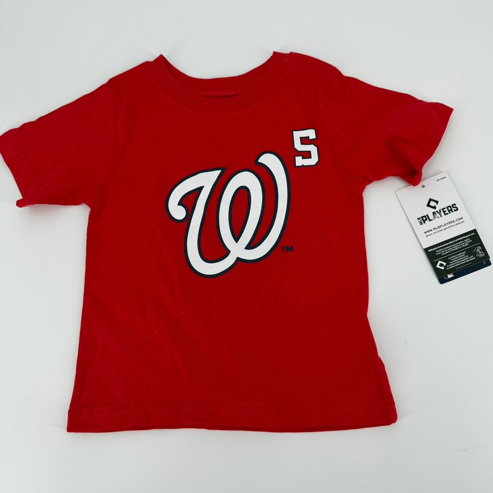 MLB Washington Nationals CJ‎ Abrams 5 Toddler 2T Red NWT Graphic Tee Shirt